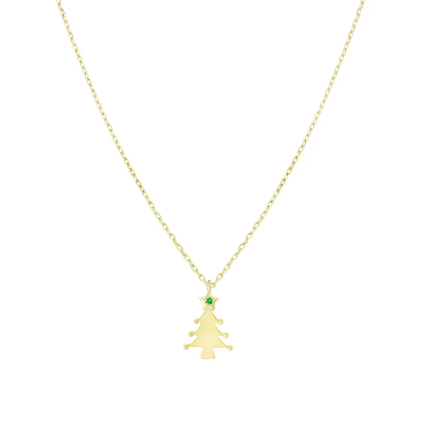 Altın Çam Ağacı Kolye T056544 ürün görseli 1