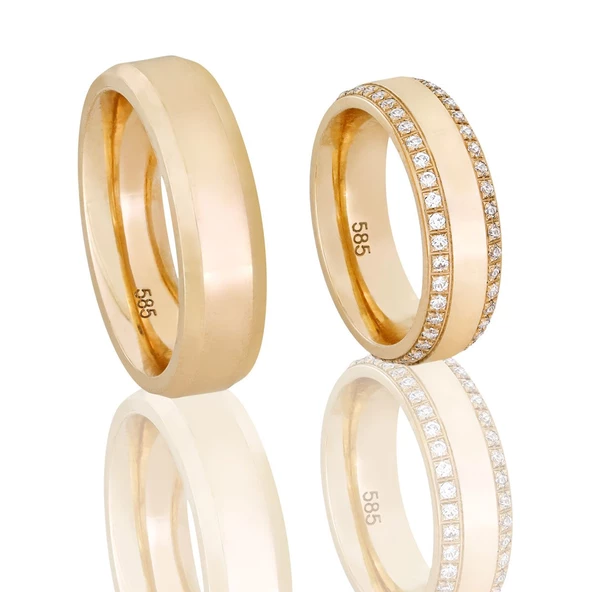 Altın Çift Alyans T046615​-T046616 ürün görseli 1