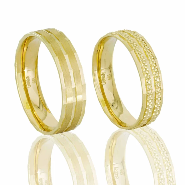 Altın Çift Alyans T052682​-T052683 ürün görseli 1