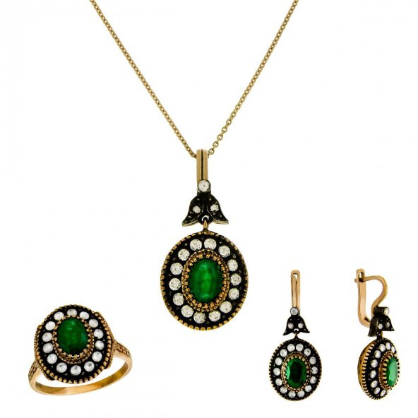 0,39 Ct Zümrüt Elmas Set ürün görseli 1