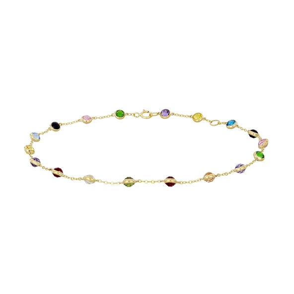 Renkli Taşlı Altın Bileklik  T054299 ürün görseli 1