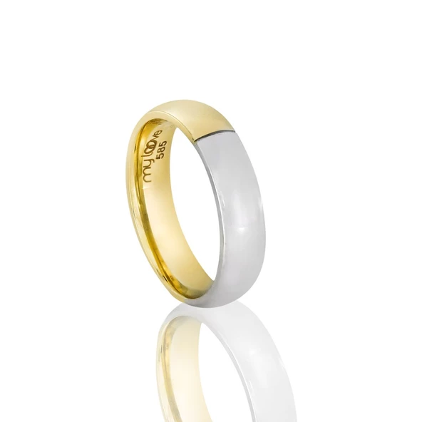 Altın Çift Alyans T045065-T045066 - Resim 3