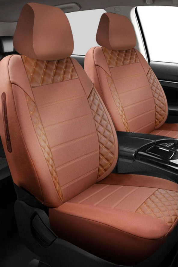 NiCe Shop Seat Toledo Uyumlu Koltuk Kılıfı S-Desing - Taba