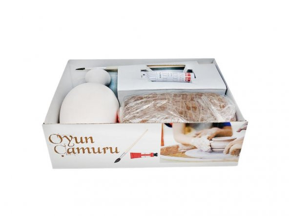 Hobi Eğitim Dünyası Kil Oyun Çamuru (Çamur, Vazo, Boya ve Fırça) Oyun Seti - 4