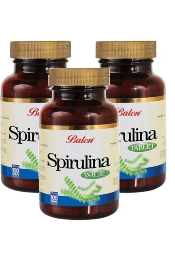 Balen 3 Adet Spirulina Tablet 100 Adet 700 Mg Yosun Hapı