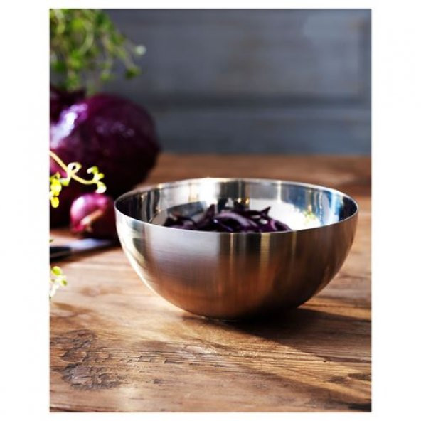 Servis Salata Kasesi IKEA Metal 12 cm MeridyenDukkan Paslanmaz Çelik Kase Sunum - 2