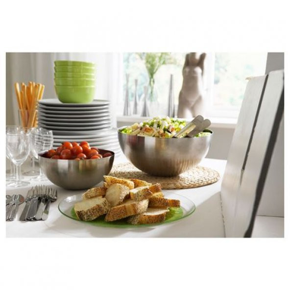 Servis,Salata Kasesi IKEA Paslanmaz Çelik MeridyenDukkan 28 cm Kase Sunum,Derin - 2