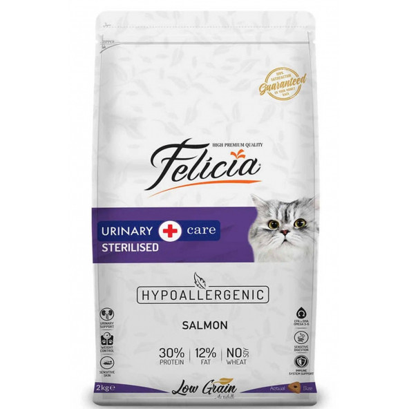 Felicia Düşük Tahıllı Hipoalerjenik Somonlu Kısırlaştırılmış Kedi Maması 2 kg