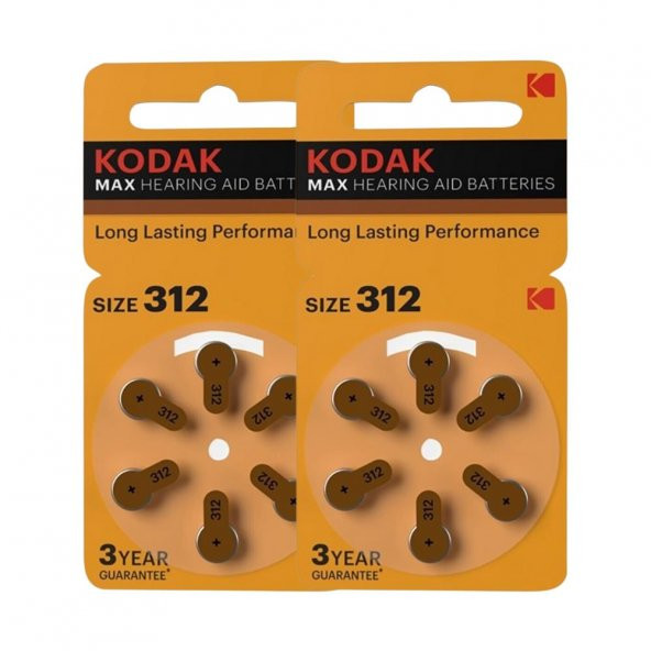 PR41 312 İşitme Cihaz Pili 6lı 2 Paket Kodak PR 41 Kulak Cihazı Pili 6lı 2 Paket