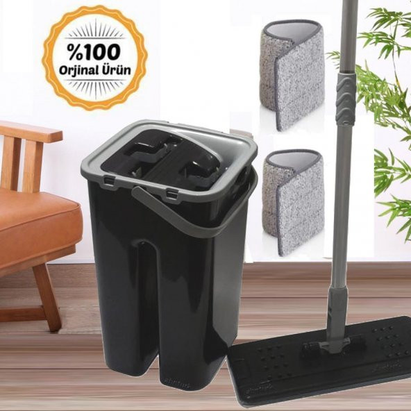 Mikrofiber Sistemli Tablet Mop Çift Paspaslı Smart Flat Mop Temizlik Seti - 2