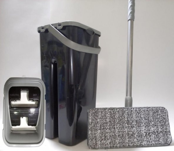 Mikrofiber Sistemli Tablet Mop Çift Paspaslı Smart Flat Mop Temizlik Seti - 3