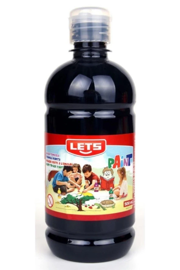 Lets Guaj Boya 500 ML Plastik Siyah Guaj Boya