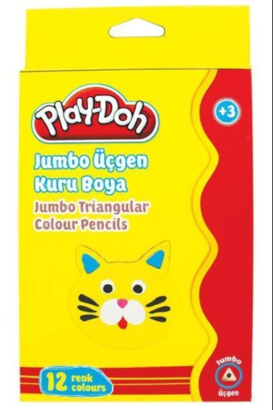 Play-Doh 12 Renk Jumbo Üçgen Kuru Boya ürün görseli
