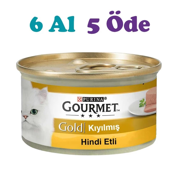 Gourmet Gold Kıyılmış Hindili Kedi Konservesi 85g (6 Al 5 Öde)