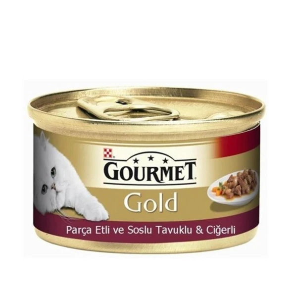 Gourmet Gold Parça Etli Tavuklu Ve Ciğerli Kedi Konservesi 85g