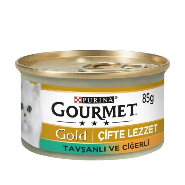 Gourmet Gold Soslu Ciğerli Ve Tavşanlı Yetişkin Kedi Konservesi 85g