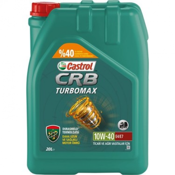 Castrol Crb Turbomax 10W40 Motor Yağı 20 Litre E4/E7 2023 ÜRETİM