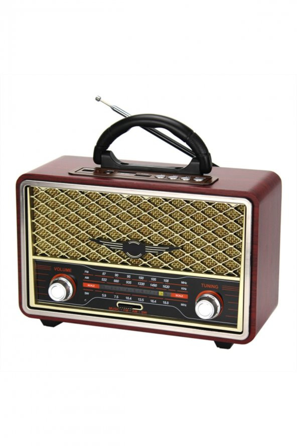 Retro Nostaljik Radyo Bluetooth Hoparlör Usb Tf Aux Bt5.0 Versiyon Ut-156bt
