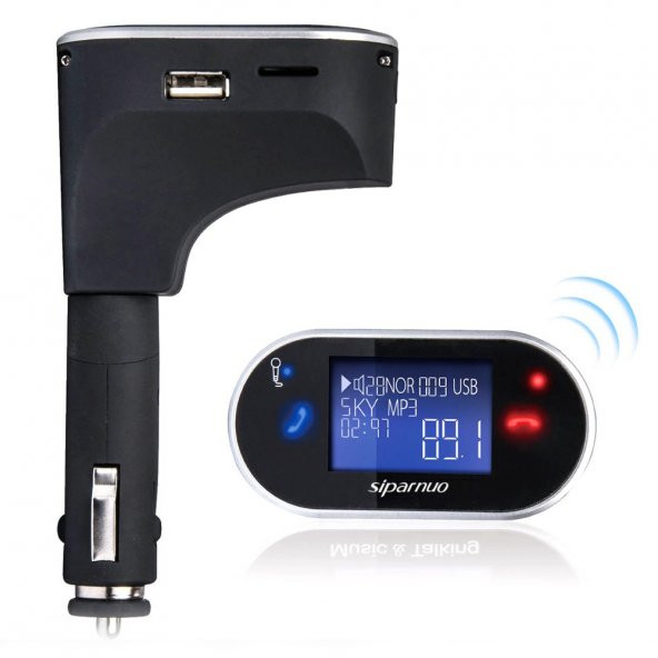 Kingboss Araç Kiti FM Transmitter Bluetooth USB Mp3 Çalar Konuşma - 3