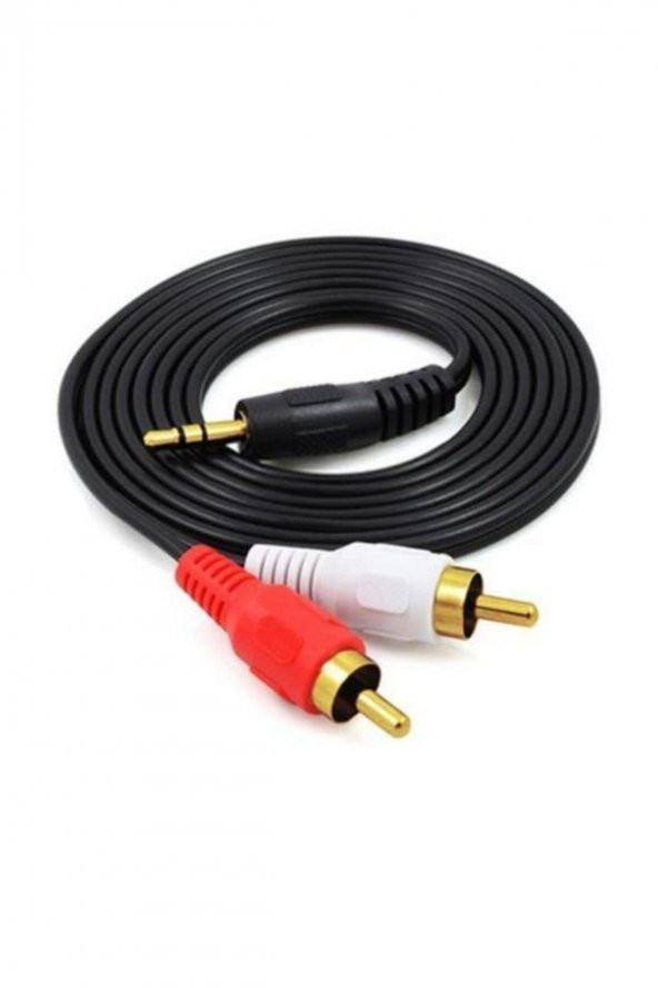 3.5 Mm Stereo To 2rca Kablosu Aux Tos Ses 1.5 Mt Kablo Sound Audıo Erkek Ara Kulaklık Standart