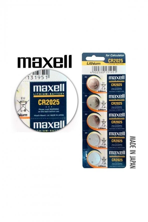 Maxell CR2025 Düğme Pil