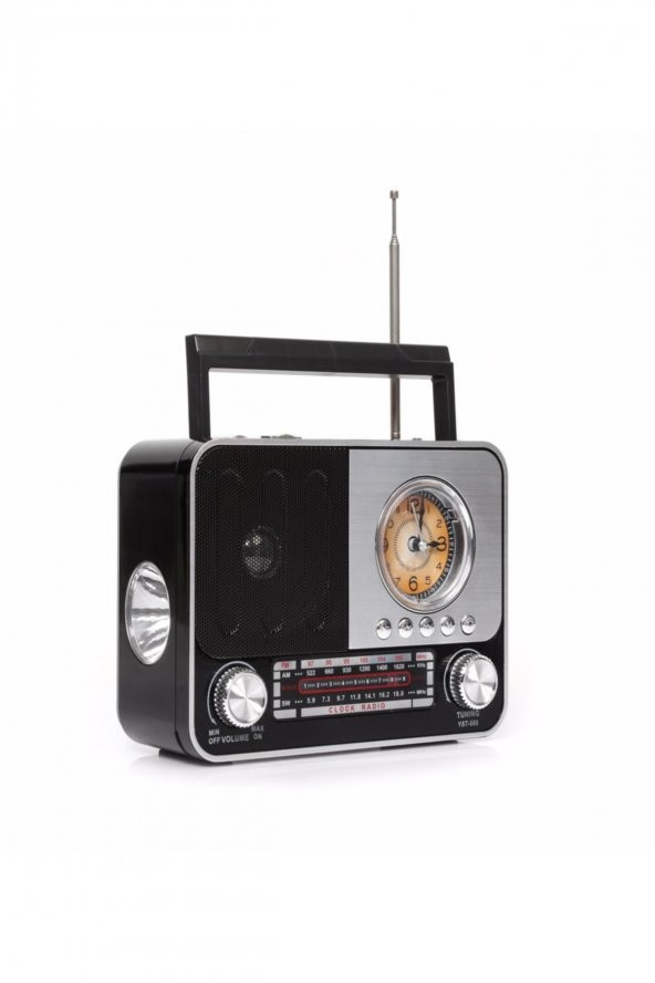 Istanbul Hatırası Retro Stil Fm Radyo X-bass Bluetooth Hoparlör Saatli El Fenerli - 2