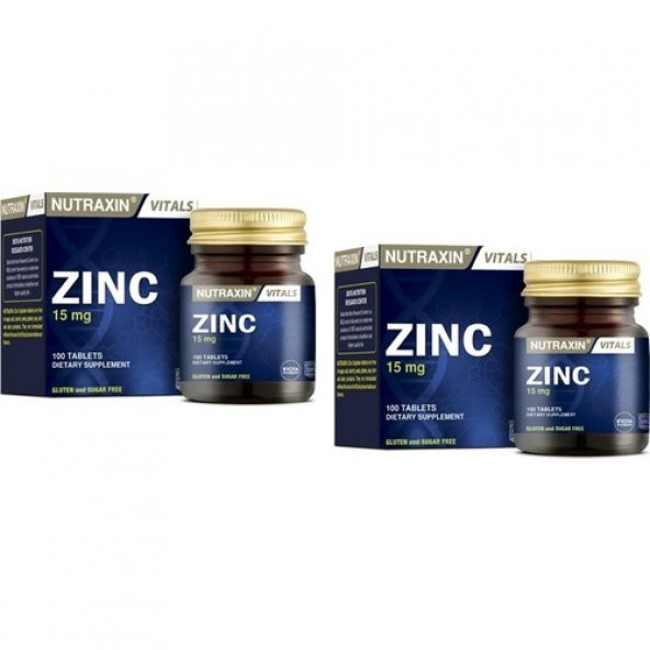 Nutraxin Zinc 15 Mg 100 Tablet x 2 Adet