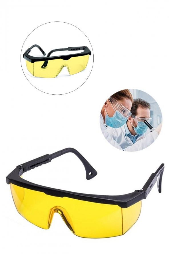 SPRENDA  Ayarlanabilir Laboratuvar Gözlüğü / Çapak Gözlüğü Sarı