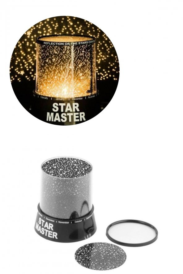 SPRENDA Star Master Gece Lambası Usb ve Pilli Yıldız Yansıtma Projeksiyon Tavan Led Işık-Masa