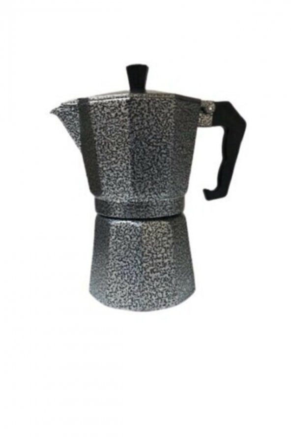 Ocaküstü Desenli Gri Moka Pot 6 Fincanlık Kahve Espresso Cezvesi