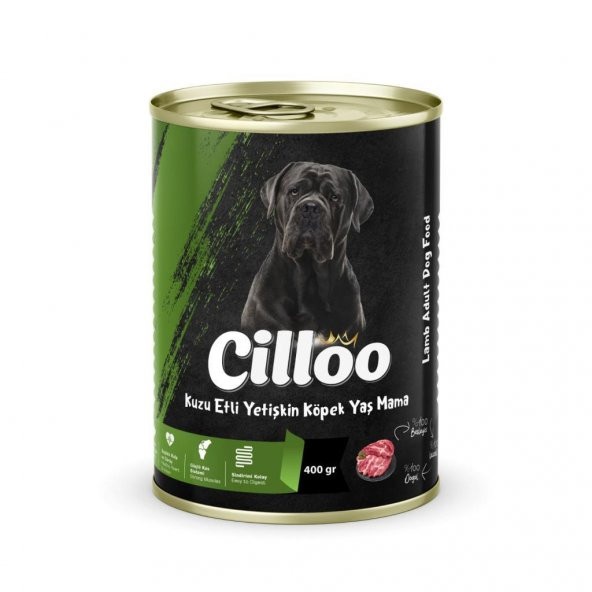 Cilloo Kuzu Etli Yetişkin Yaş Köpek Maması 400 gr Konserve Mama X10 Adet
