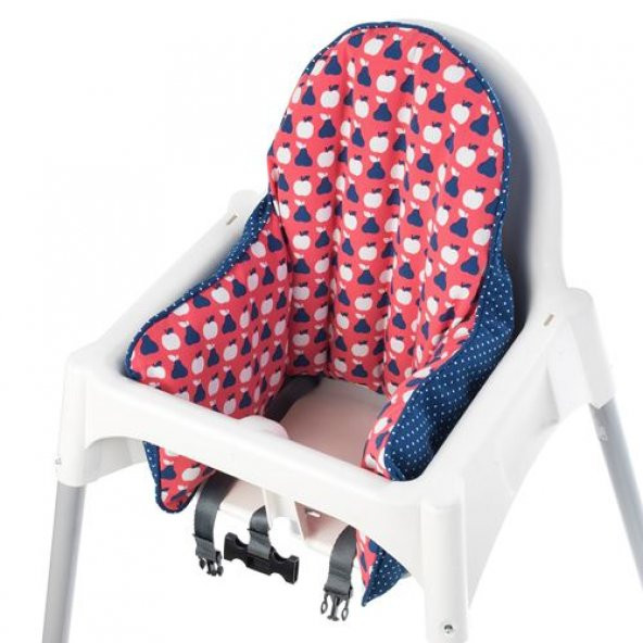 Çocuk Mama Sandalye Minder Kılıfı IKEA Desenli MeridyenDukkan Mavi-Kırmızı Şişme Kılıf ,Yıkanır