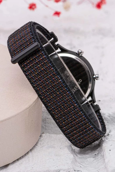 Yeni Sezon Cırtlı Yapışır Kordon Siyah renk led Bileklik Kol Saat ST-304055 - Resim 3