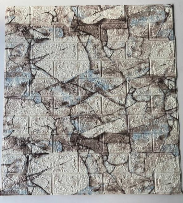 Renkli Duvarlar Kendinden Yapışkanlı Kayrak Taş Desen 3D Duvar Kağıdı Paneli - 4