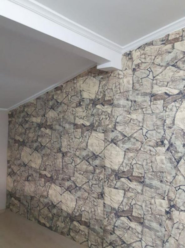 Renkli Duvarlar Kendinden Yapışkanlı Kayrak Taş Desen 3D Duvar Kağıdı Paneli - 3