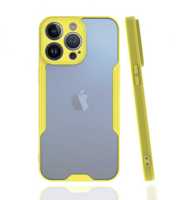 Apple iPhone 13 Pro Max Kılıf Kamera Korumalı Arkası Şeffaf Silikon - 9