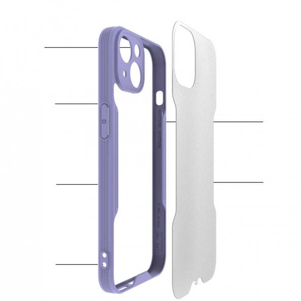 Apple iPhone 13 Mini Kılıf Kamera Korumalı Arkası Şeffaf Silikon - 3