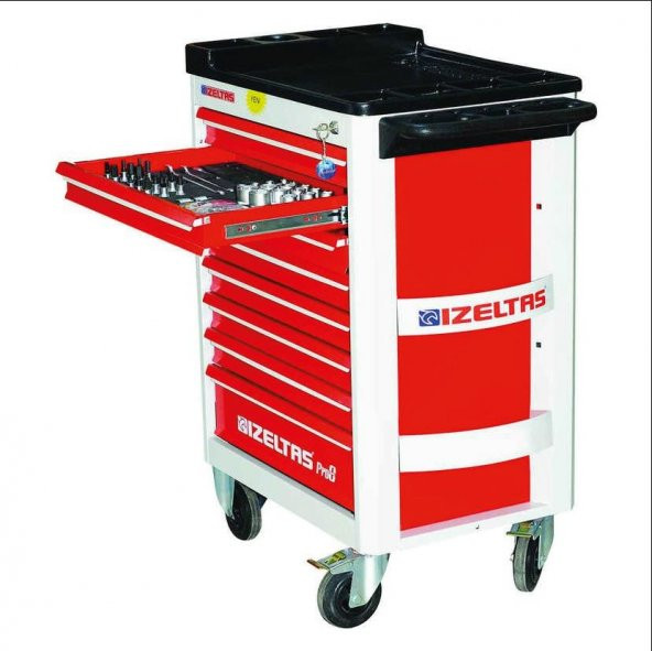 İzeltaş Pro 8 Mobil Takım Dolabı 8 Çekmeceli (Dolu-206 PARÇA) - 2