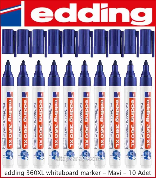 Edding 360 XL Mavi Tahta Kalemi 10'lu Kutu