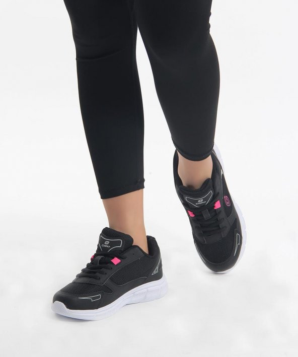 277 Pembe Detaylı Kadın Spor Ayakkabı Siyah