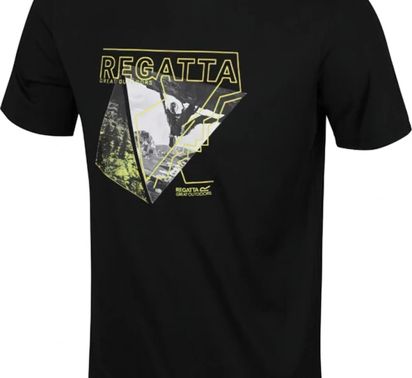 Regatta Fingal V Erkek Kısa Kollu Tişört Siyah RMT216 - Resim 2