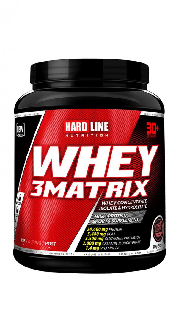 Hardline Whey 3 Matrix Protein Tozu 908 Gr 30 Porsiyon Çilekli