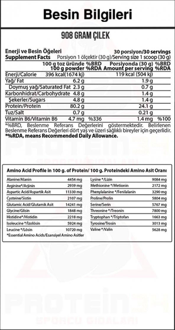 Hardline Whey 3 Matrix Protein Tozu 908 Gr 30 Porsiyon Çilekli - 2