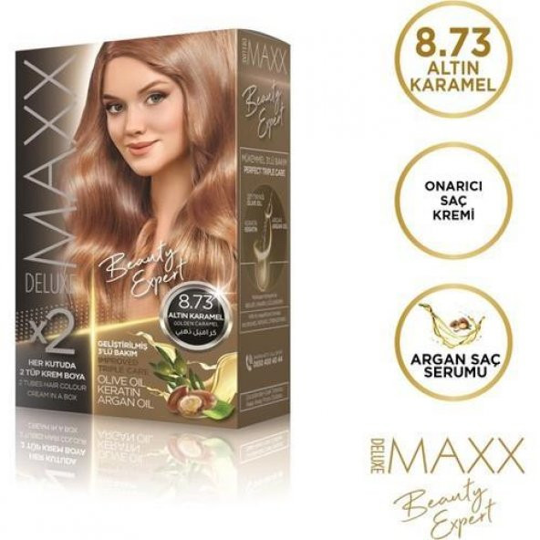 Maxx Deluxe Saç Boyası 8.73 Altın Karamel