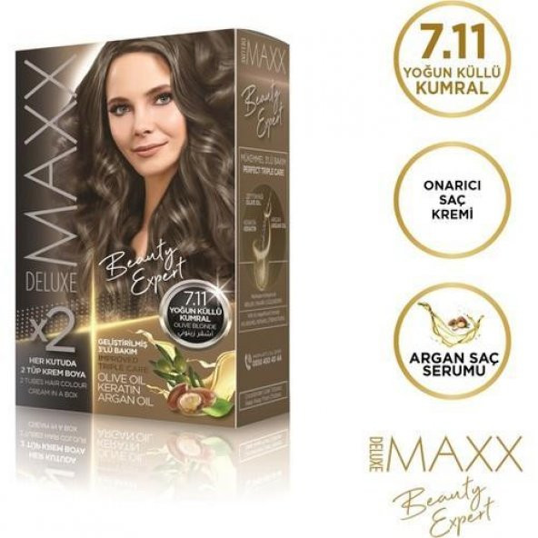 Maxx Deluxe Saç Boyası 7.11 Yoğun Küllü Kumral