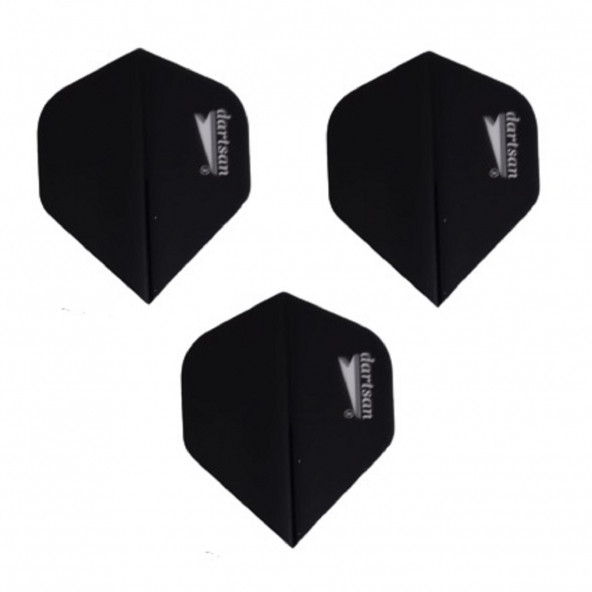 5 Set (15 Adet) DARTSAN Dart Flight. 100 Micron PET Siyah - 3