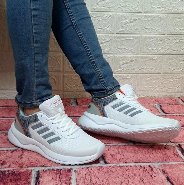 Bestof 100 Beyaz-gri Hafif Rahat Fuspetli Yürüyüş Koşu Spor Ayakkabı - Resim 2