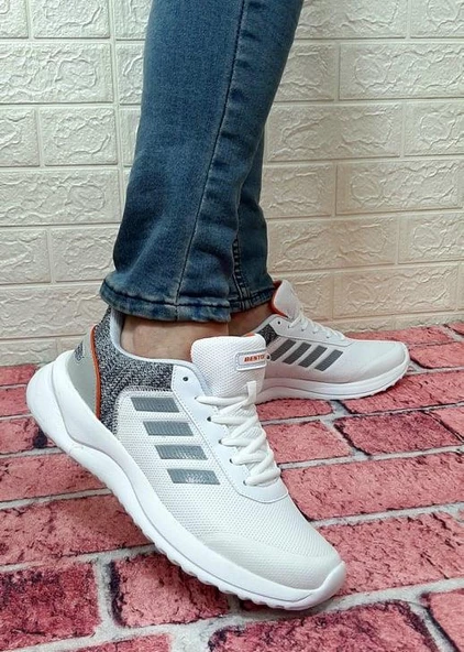 Bestof 100 Beyaz-gri Hafif Rahat Fuspetli Yürüyüş Koşu Spor Ayakkabı - Resim 3