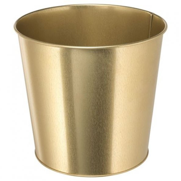 Galvanizli Çelik Gold Saksı 19 Cm Çiçek Bitki Saksısı Gold Renk 19Cm IKEA