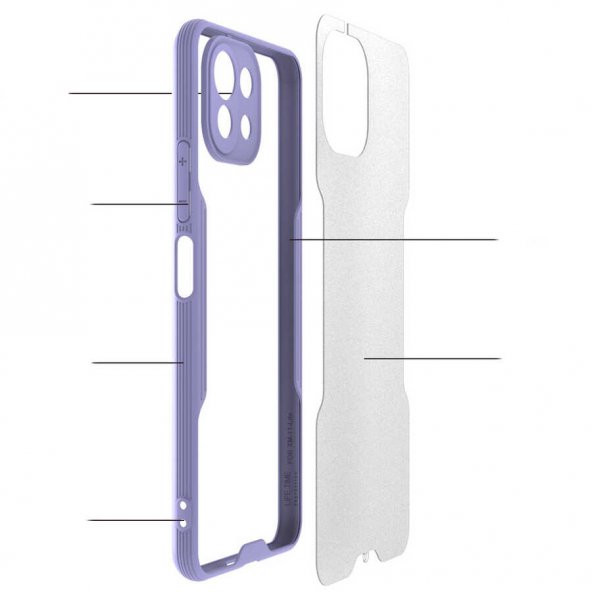 Xiaomi Mi 11 Lite Kılıf Kamera Korumalı Arkası Şeffaf Silikon - 3